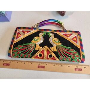 Colorful Peacock Bag with Small Handle